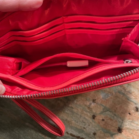 TRIPLE C NWOT wristlet with USB phone charger in orange/red - Picture 3 of 4